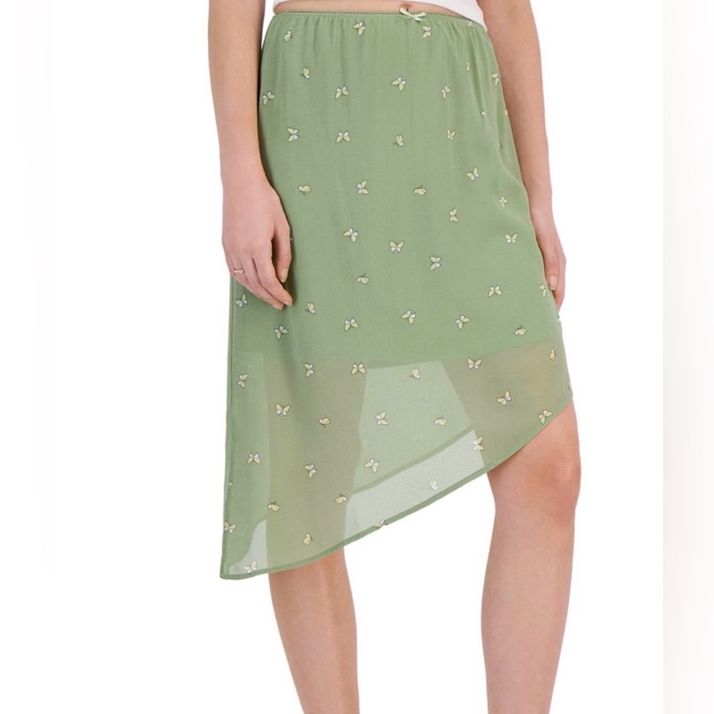 🦋 Hippie Rose Sage Butterfly Asymmetrical Maxi Skirt Size M NWT